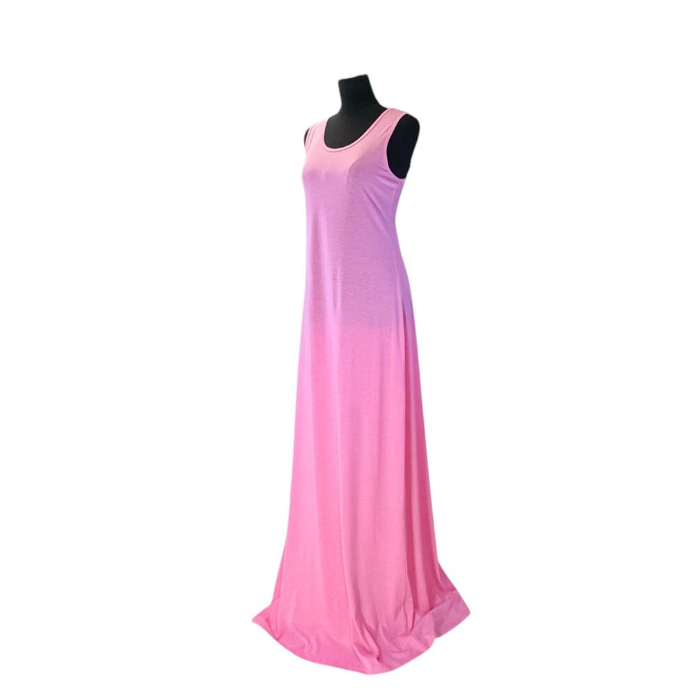 LuLaRoe Dani Maxi Dress Pink Sleeveless Stretch Large - Picture 2 of 9